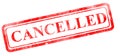 Cancelled cancel seal red white background - 3d rendering