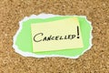 Cancelled canceled agenda event restricted offensive meeting material Royalty Free Stock Photo