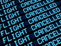 Cancelled Flights Departures Board Royalty Free Stock Photo