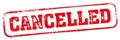 Cancelled grunge rubber ink stamp icon shape. Royalty Free Stock Photo