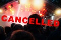 Cancelled music festival or concert event Royalty Free Stock Photo