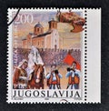 Cancelled postage s tamp printed by Yugoslavia, that shows Galicnik Wedding