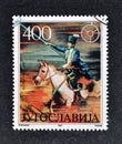 Cancelled postage s tamp printed by Yugoslavia, that shows Sinjska Alka competition