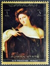 Cancelled postage stamp printed by Ajman State, that shows Painting Alte pinakothek - Munich