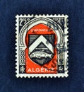 Cancelled postage stamp printed by Algeria, that shows Coat of arms of Constantine Royalty Free Stock Photo