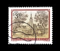 Cancelled postage stamp printed by Austria, that shows Premonstratensian monastery, Geras