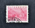 Cancelled postage stamp printed by Austria, that shows Seewiesen, Steiermark