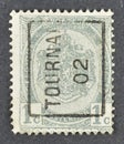 cancelled postage stamp printed by Belgium, that shows Coat of arms Royalty Free Stock Photo