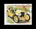 Old cars on postage stamps