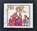 Cancelled postage stamp printed by Berlin, Germany, that shows Saint Nicholas