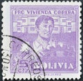 Cancelled postage stamp printed by Bolivia