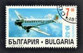 Cancelled postage stamp printed by Bulgaria, that shows Junkers Ju52 - 3m