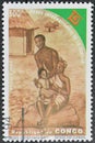 Cancelled postage stamp printed by Congo