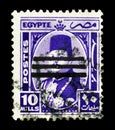 Cancelled postage stamp printed by Egypt Royalty Free Stock Photo