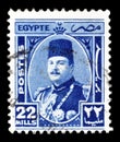 Cancelled postage stamp printed by Egypt Royalty Free Stock Photo