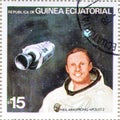 Cancelled postage stamp printed by Equatorial Guinea, that shows Neil Armstrong - Apollo 2