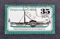 Cancelled postage stamp printed by GDR, that shows Personal steamboat in 1837