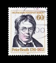 Cancelled postage stamp printed by German, Berlin, that shows portrait of Peter Beuth