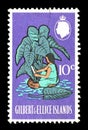 Gilbert and Ellice Islands on postage stamps Royalty Free Stock Photo