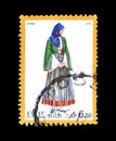 Cancelled postage stamp printed by Greece, that shows Female Costume from the island of Skyros