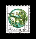 Cancelled postage stamp printed by Greece, that shows Seal stone - Wounded bull