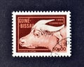 Cancelled postage stamp printed by Guinea Bissau, that shows African Buffalo