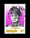 Cancelled postage stamp printed by Malaysia, that shows portrait of Pertabalan Yang di-Pertuan Besar