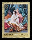 Paintings on postage stamps