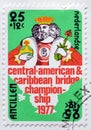 Cancelled postage stamp printed Netherlands Antilles, that shows King and Inscription