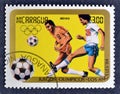 Cancelled postage stamp printed by Nicaragua, that shows Football