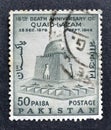 Cancelled postage stamp printed by Pakistan, that shows Mausoleum of Quaid-I-Azam Royalty Free Stock Photo