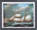 Cancelled postage stamp printed by Paraguay, that shows Petersen and Holm sailing ship