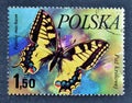 Cancelled postage stamp printed by Poland, that shows Swallowtail Royalty Free Stock Photo