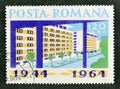 Cancelled postage stamp printed by Romania, that shows Block of flats