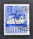 Cancelled postage stamp printed by Romania, that shows Passenger Ship Royalty Free Stock Photo