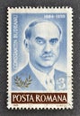 Cancelled postage stamp printed by Romania, that shows portrait of Constantin Budeanu Royalty Free Stock Photo
