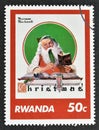 Cancelled postage stamp printed by Rwanda