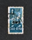 Cancelled postage stamp printed by South West Africa, that shows Soldiers Royalty Free Stock Photo