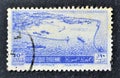 Cancelled postage stamp printed by Syria, that shows Port of Latakia