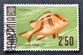 Cancelled postage stamp printed by Tanzania, that shows Emperor Snapper fish