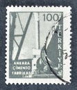 Cancelled postage stamp printed by Turkey, that shows Cement factory in Ankara