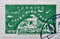 Cancelled postage stamp printed by Turkey, that shows NATO symbols