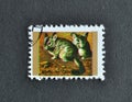 Cancelled postage stamp printed by Umm al-Qiwain, that shows Chinchilla