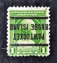 Cancelled postage stamp printed by USA, that shows portrait of president George Washington Royalty Free Stock Photo