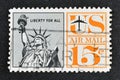 Cancelled postage stamp printed by USA