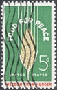 Cancelled postage stamp printed by USA