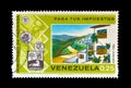 Cancelled postage stamp printed by Venezuela, that shows Suburban Housing Development Royalty Free Stock Photo