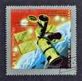 Cancelled postage stamp printed by Yemen Arab Republic, that shows Project McDonnel Douglas USA