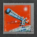 Cancelled postage stamp printed by Yemen Arab Republic, that shows Project McDonnel Douglas USA