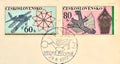 Cancelled postage stamps printed by Czechoslovakia, that show Slovak Ornamental Wire work